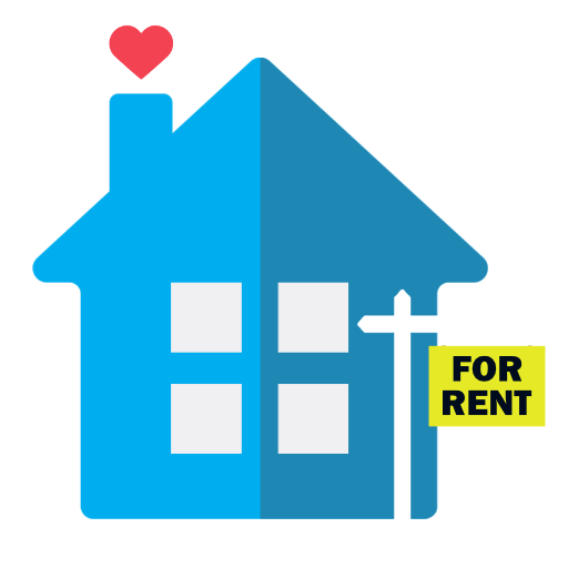 House icon with 'For Rent' sign attached